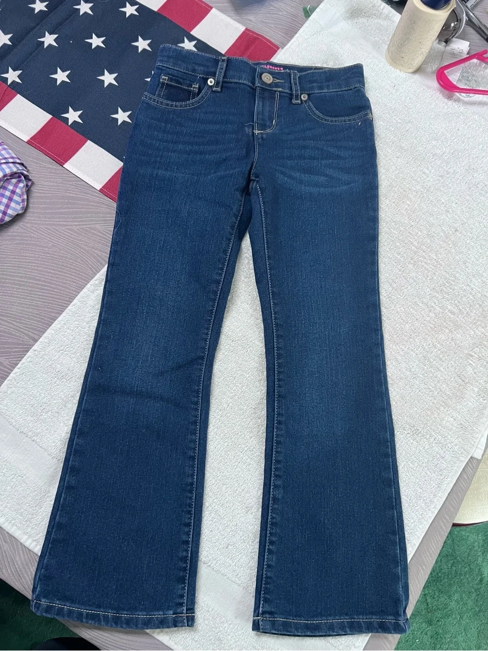 NWT The Children’s Place Girls 6 Bootcut Jeans Dark Wash Denim 7000286
